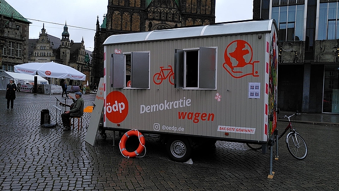 ÖDP Bauwagen in Bremen